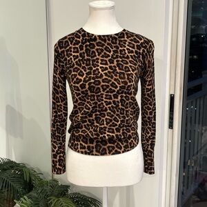Zara Brown Leopard Print Long Sleeve Top